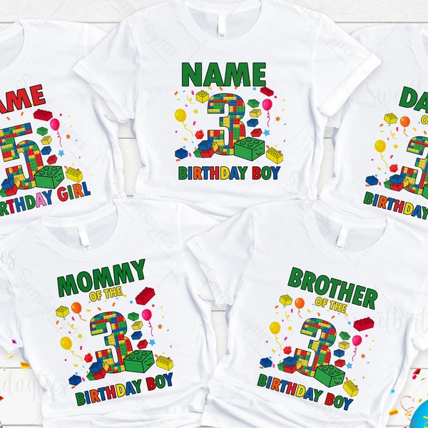 Building Block Birthday Boy Girl Shirt,Custom Birthday Buiding Shirt,Building Block Themed,Brick Birthday Shirt,Little Builder Kid Gift