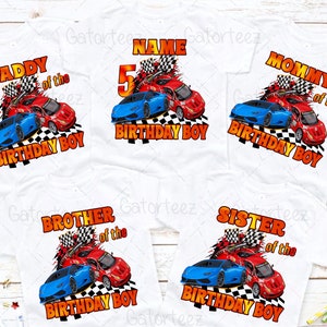 Race Cars Birthday Shirt, Cars Theme Shirts, Birthday Party Matching Race Car shirt, Birthday Boy Car Tee, Birthday Car Tee. Cars3