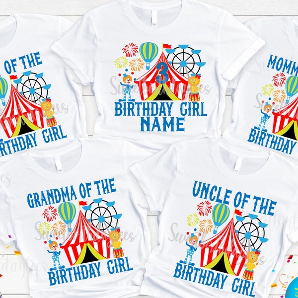 Chemise d’anniversaire de cirque, chemise d’anniversaire de carnaval, chemise d’anniversaire, tees d’anniversaire de cirque assortis, tenue d’anniversaire de cirque de carnaval