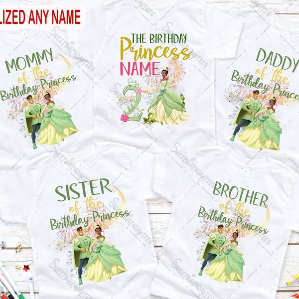 Tiana Birthday Shirt, Princess Tiana Birthday Girl T-shirt, Family Matching Tiana Birthday Party Shirts, Tiana theme birthday tee