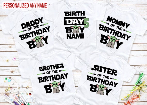 Baby Yoda Birthday shirt, Star wars Birthday shirts, Family Matching Star wars Birthday T-shirts, Baby Yoda Birthday T-shirt