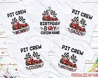 Pit Crew Birthday Shirt, Custom Family Birthday Shirt, Personalized Family Shirt, Racer Family Birthday Shirt, Pit Crew Birthday Boy Shirt