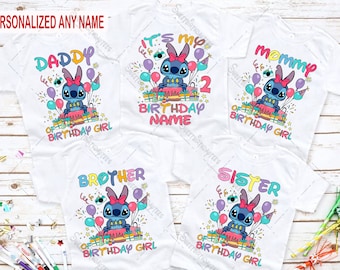 スティッチ バースデー シャツ、イッツ マイ バースデー T シャツ、スティッチ シャツ、ディズニー バースデー シャツ、スティッチ パーティー シャツ、ディズニー バースデー スクワッド シャツ