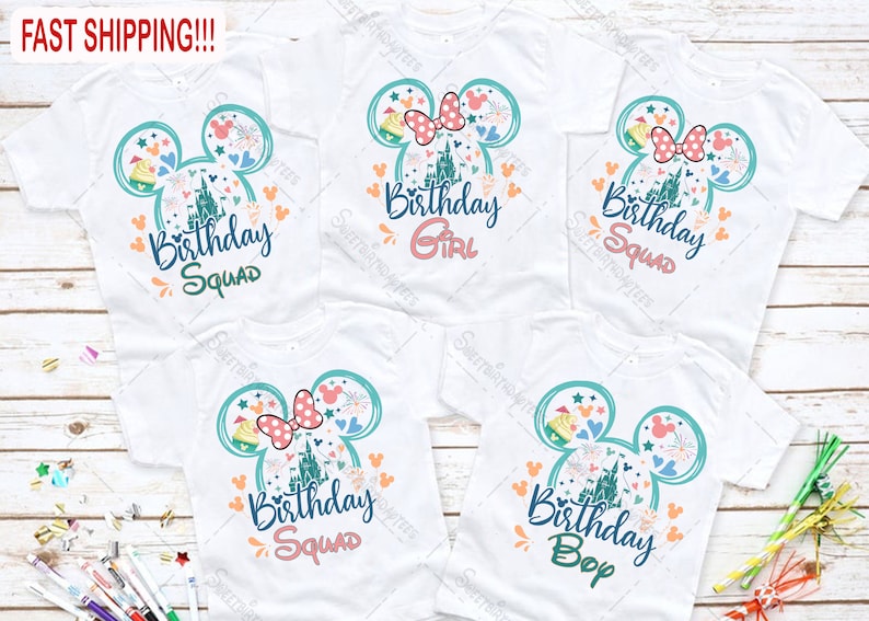 Magic Kingdom Birthday Shirt, Disney Castel Birthday Shirt, Disney Squad shirts, Matching Disney Birthday Shirts, Family Disney shirts. BS3 image 2