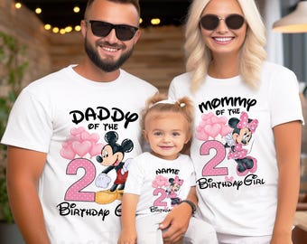 Custom Minnie Mouse Birthday Girl Shirt, Minnie Birthday T-shirt, Disneyland Birthday Party, Family Birthday Shirt, Kids Birthday Tee