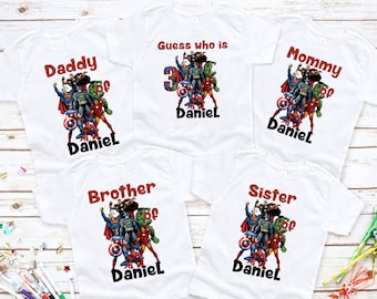 Avengers Birthday Shirt-Superhero Shirt-Superhero Birthday Shirt-Birthday Superhero-Matching Family T-Shirt-Superhero Family Shirt.