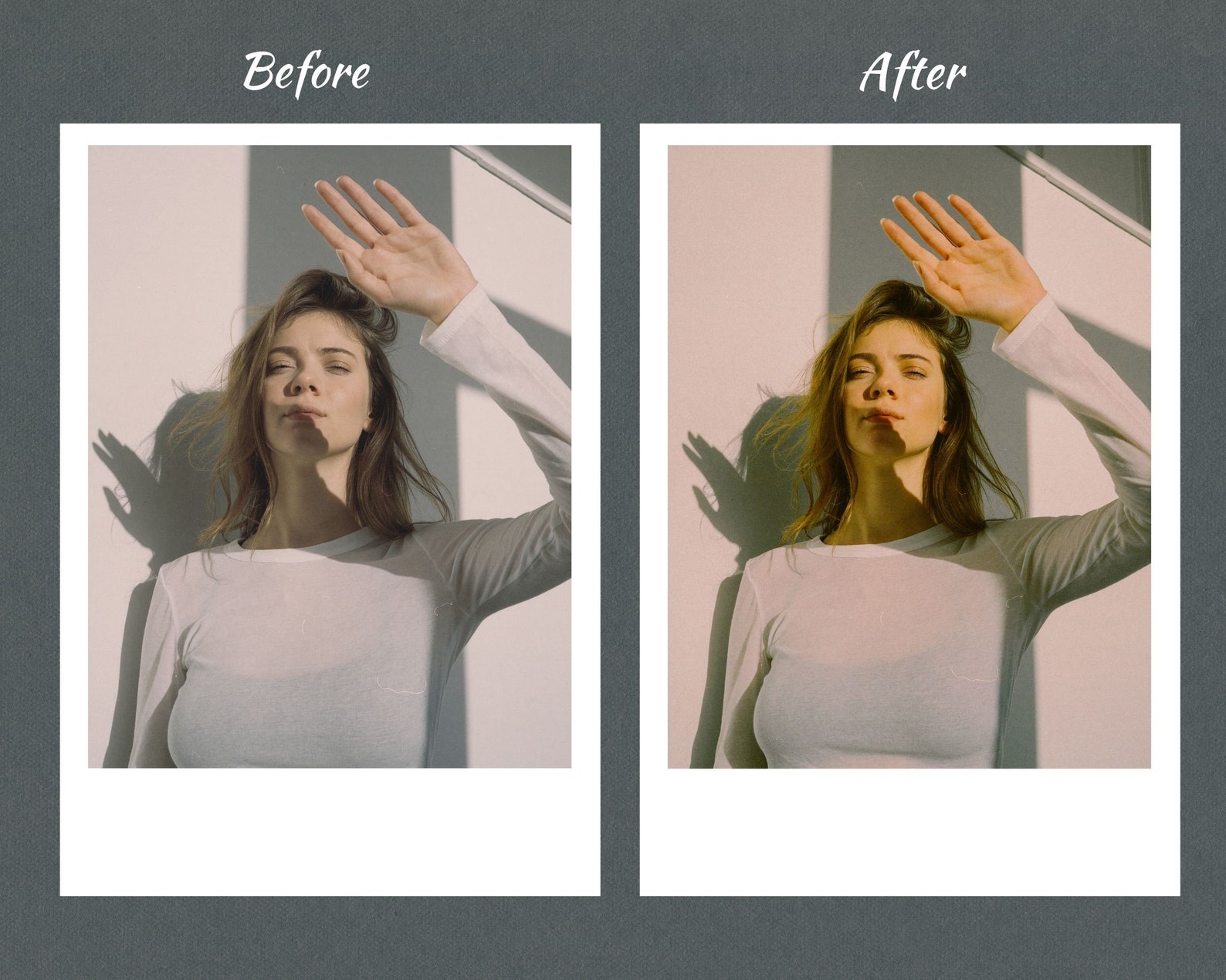 10 Polaroid Lightroom Preset Vintage Grainy Polaroid Preset Etsy