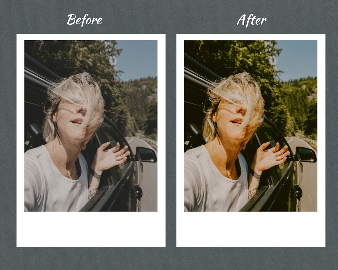 10 Polaroid Lightroom Preset Vintage Grainy Polaroid Preset Etsy