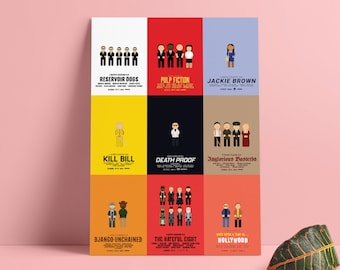 The Quentin Tarantino Collection | Tarantino Minimal Poster Print, Wall Art, Home Decor, Movie Gifts