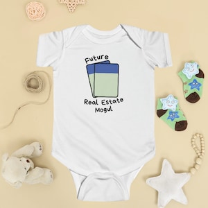 Tutina per neonati con carta Monopoly, regalo Monopoly, regalo per neonati per giocatori, vestiti per neonati per giocatori, regalo offerta Monopoly, regalo baby shower, regalo per neonati