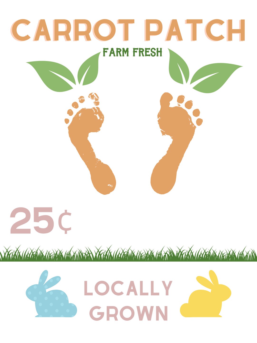 Carrot Patch Printable for Baby Feet Art - Etsy