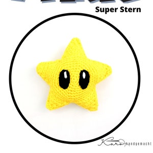 Crochet pattern, star, Super Mario, easy (German instructions)