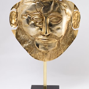 Mask of Agamemnon ,      MYCENEAN BRONZE MASK