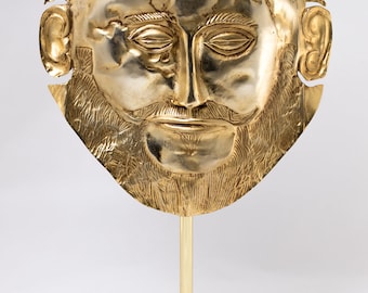 Mask of Agamemnon ,      MYCENEAN BRONZE MASK
