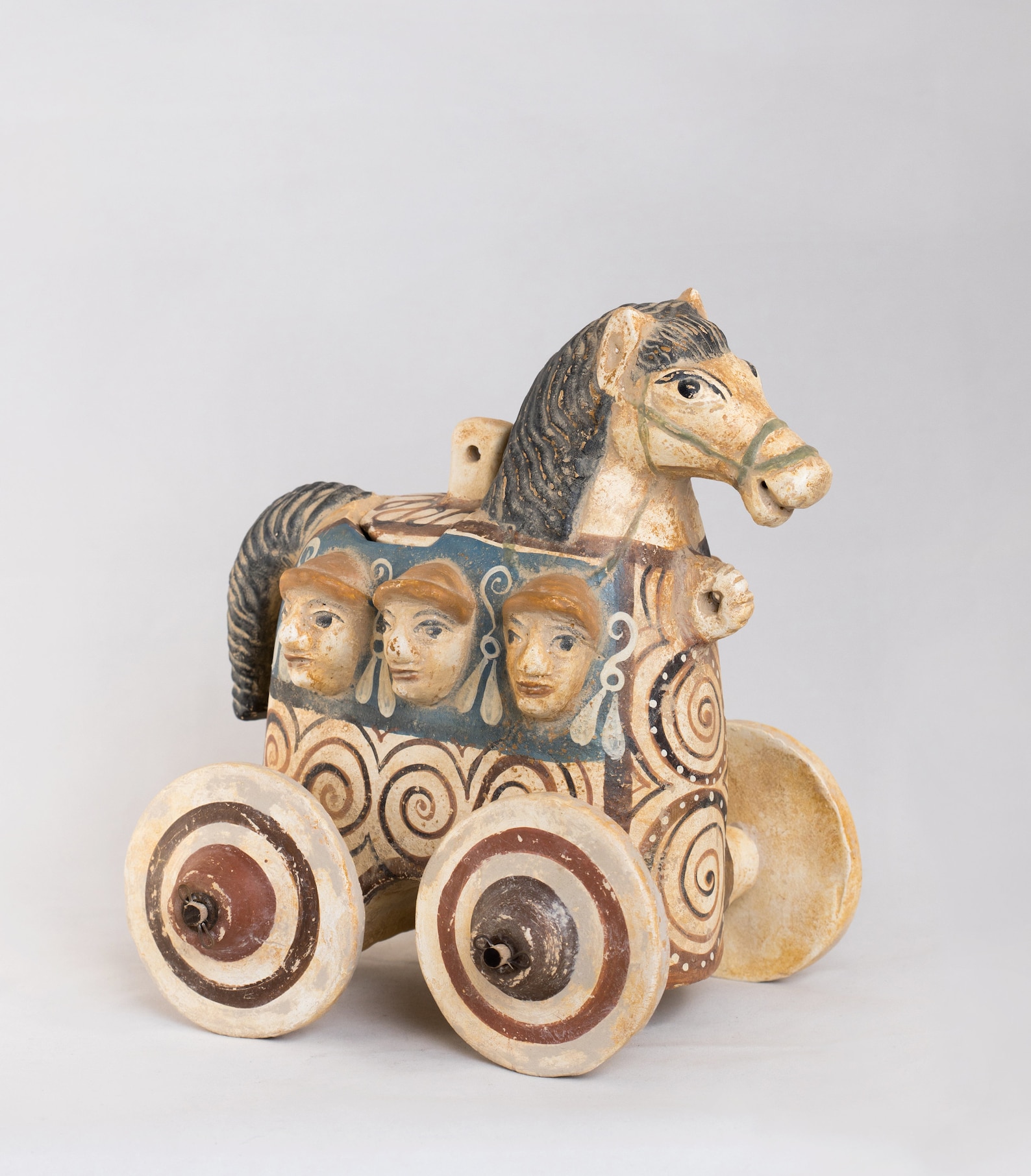 Greek Ceramic Wheeling Trojan Horse Ancient Toy Hand Made - Etsy