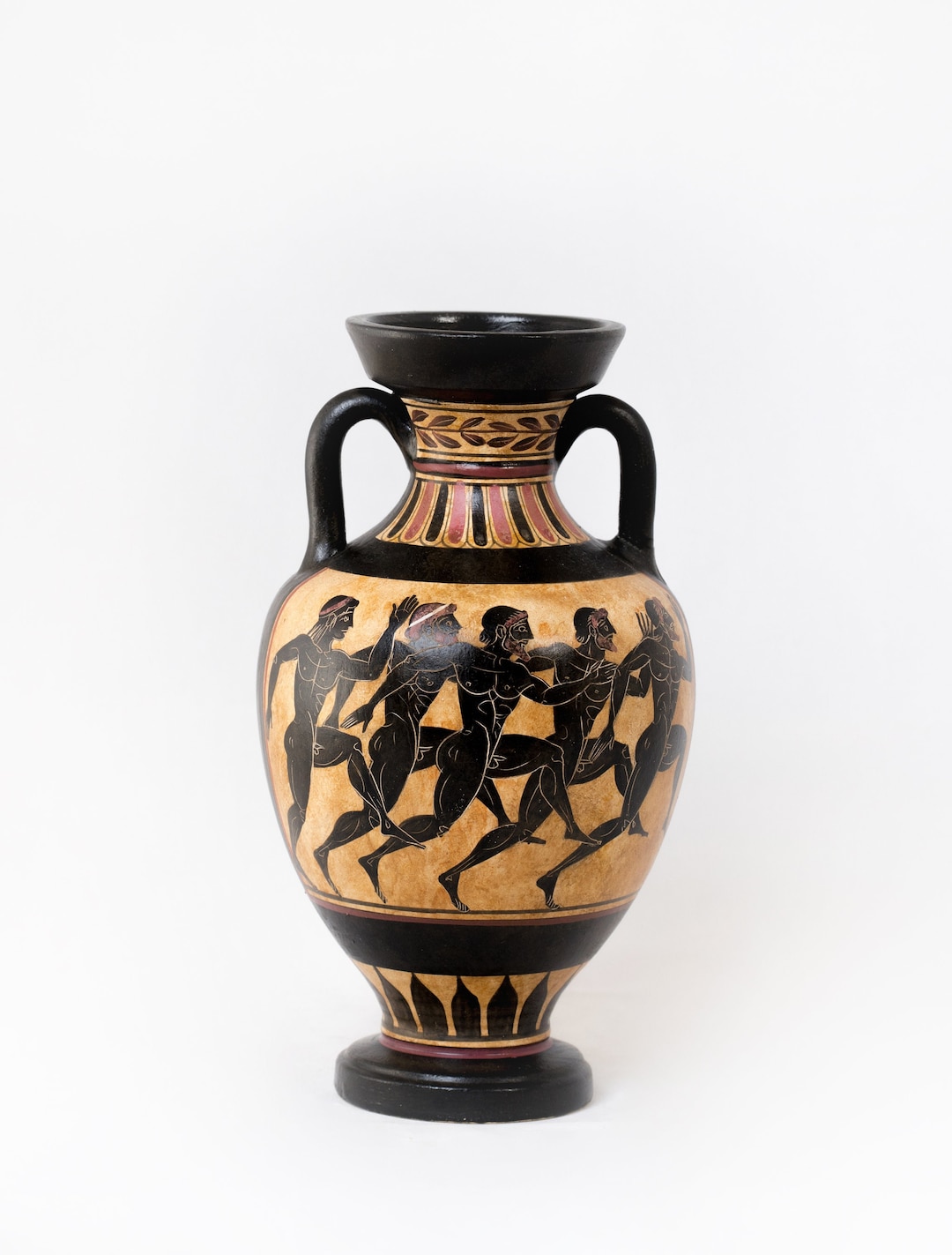Panathenaic Amphorae,greek Handmade Black Figure Ceramic Amphora ...