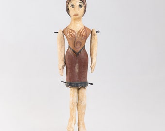 Muñeca micénica griega hecha a mano, juguete antiguo, copia de museo