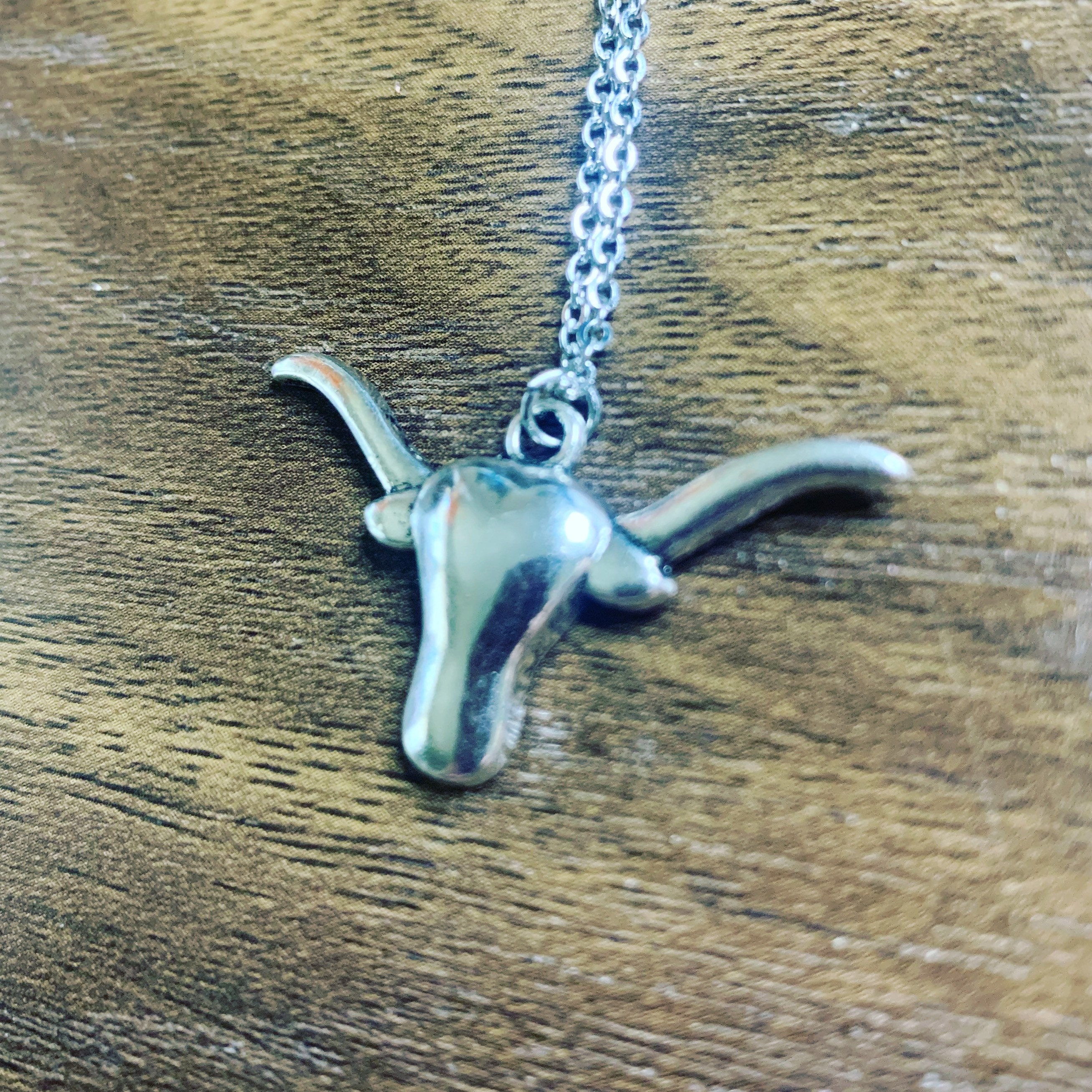 Texas Longhorn Necklace Western Necklace Longhorn Cattle Etsy