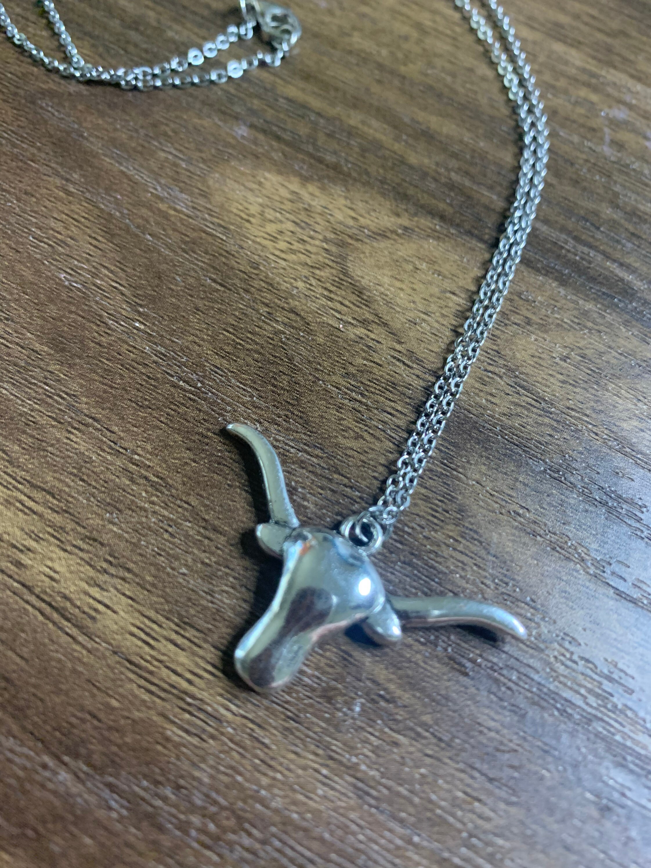 Texas Longhorn Necklace Western Necklace Longhorn Cattle Etsy