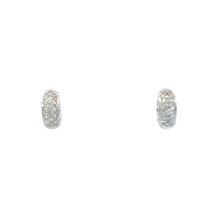 18k White Gold Hoop Earrings with Diamonds
