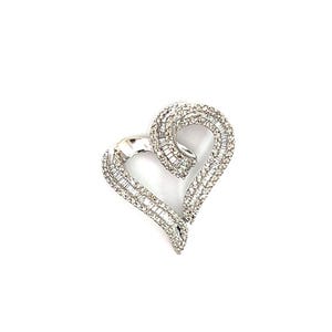 10k White Gold Heart-Shaped Pendant