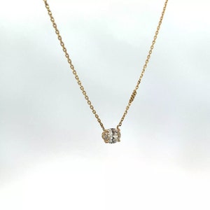 14k Yellow Gold Necklace with a Diamond Pendant