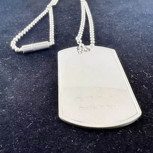 Gucci 925 Silver Dog Tag Pendant and Ball Chain Necklace - Etsy