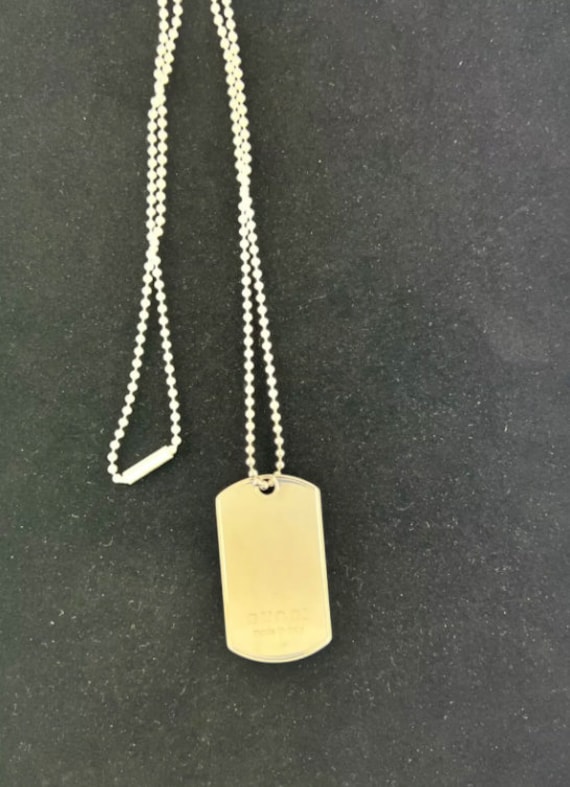 アクセサリー GUCCI Vintage Dog Tag Charm Necklace Secondhand Gucci Dog Tag Chain Plate Necklace Silver 925