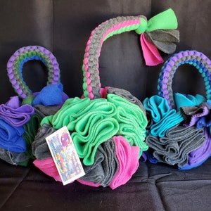 RRB8LG 8&quot; Roped Rooting Ball on a Large Tug Rope Mental Enrichment Hide and Seek Treat