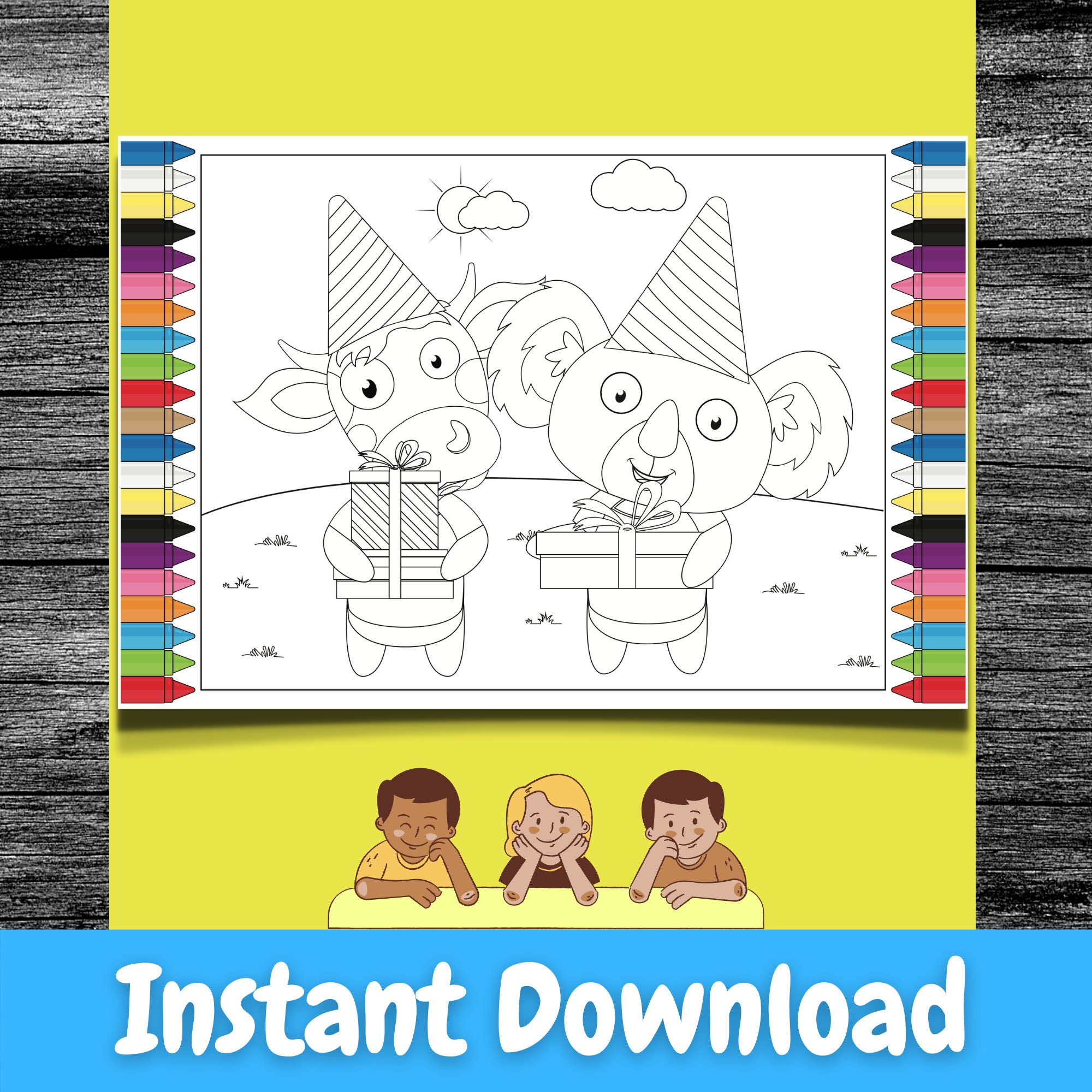 Animals Colouring Worksheets 32 Colouring Preschool | Etsy