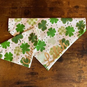 St Patrick's Day Tye Dye Clover Over the Collar Dog Bandana Large St Patrick's Day Tye Dye Clover Over the Collar Dog Bandana Large