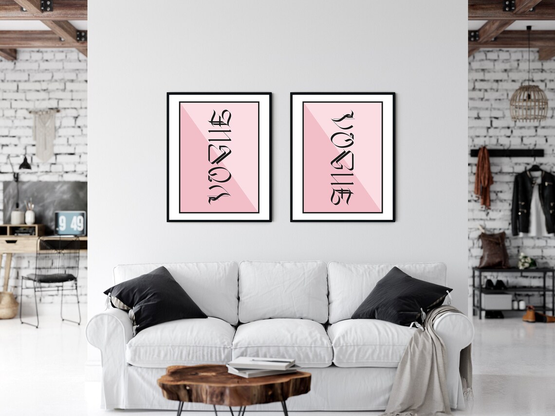 Vogue Wall Art Set Of 2 Typography Print Wall Art Fashion Etsy