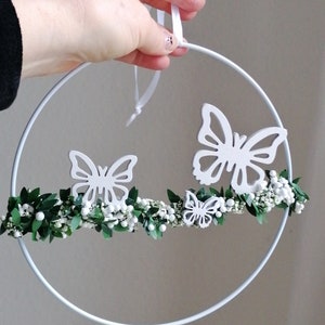 Schmetterlinge im Ring Frühlingskranz Beerengirlande Fensterkranz Geburtstag Muttertag Geschenke Frühlingsdeko Fensterkranz Bycornelly