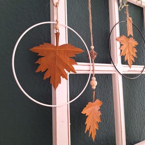 Hänger Ahornblatt im Ring Herbstdekoration Wandbehang Türkranz Industrialdesign Rostoptik Geschenk langlebig Bycornelly