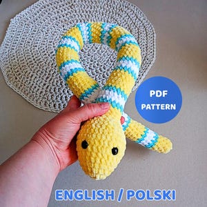 Virkmönster för amigurumiormar, plyschmönster för ormar, enkelt virkmönster för gosedjur, virkmönster för reptiler, virkmönster utan sömnad