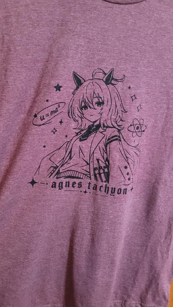 Agnes Tachyon Screen Printed Shirt  Uma Musume Anime T-Shirt Handmade Graphic Tee