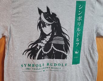 Symboli Rudolf Screen Printed Shirt  Uma Musume Anime Handmade Graphic Tee