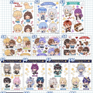 Clear UV Sticker | Skip and Loafer, Frieren Himmel Stark Fern , JJK Gojo Inumaki , Nu Carnival Quincy Eiden Kuya Yakumo,Honkai Starrail