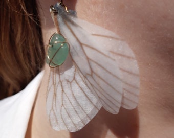 Fairy Wing Stone Earrings