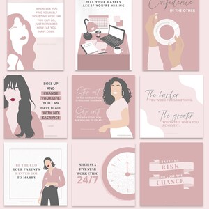 Lady Boss Instagram-Vorlagen, Unternehmer-Posts, IG Girl Boss Canva-Vorlage, bearbeitbare Femppreneur Social Media-Vorlagen