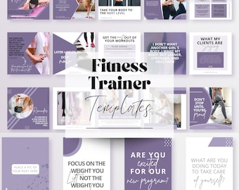 Fitness Instagram Templates: Health Coach Social Media (Canva Editable)