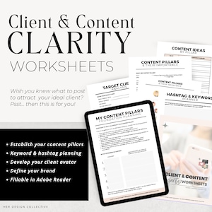 Content Pillar Template, Client and Content Clarity Worksheets, Learn ...