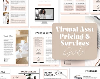 Virtual Assistant Pricing Template: VA Service Guide (Canva Editable)