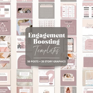 Engagement Instagram Templates, Boost Engagement Posts, IG Engagement Boosting Canva Template, Editable Social Media Templates