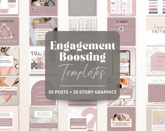 Engagement Instagram Templates, Boost Engagement Posts, IG Engagement Boosting Canva Template, Editable Social Media Templates