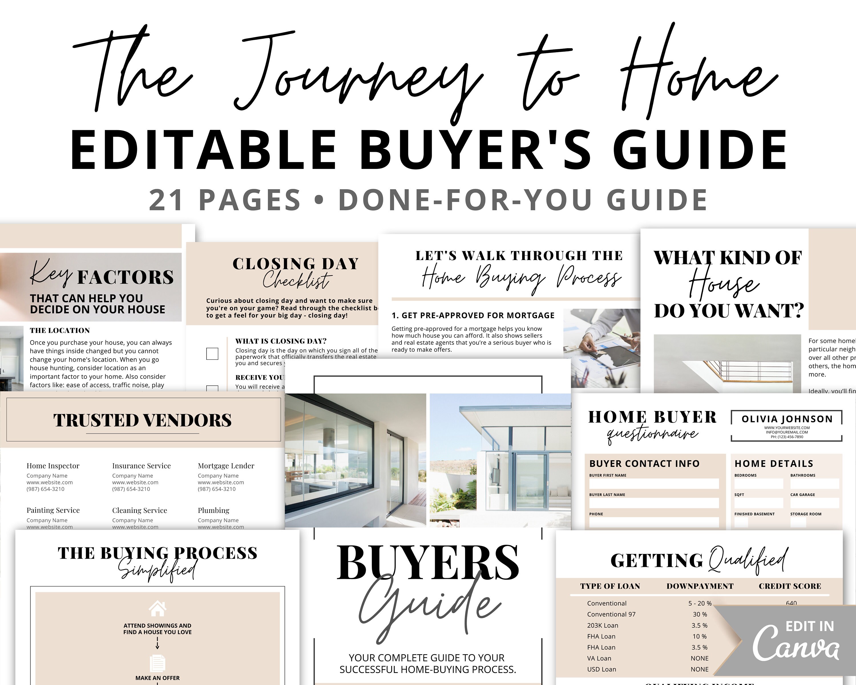 Buyer's Guide Real Estate Templates Realtor Buyer Etsy