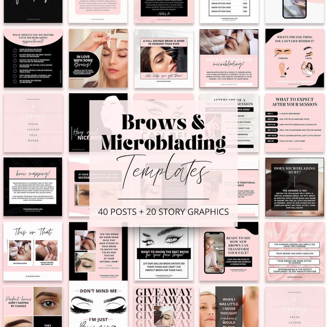 Brows Instagram Templates, Microblading Posts, IG Eyebrows Canva ...