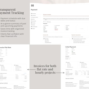 Puede incluir: Una captura de pantalla de un sitio web que muestra un sistema de seguimiento de pagos. El sitio web presenta un calendario de pagos, seguimiento de facturas y un resumen de los pagos pasados y futuros. El sitio web tambi&eacute;n incluye una secci&oacute;n para instrucciones de pago e informaci&oacute;n de facturaci&oacute;n.