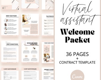Virtual Assistant Welcome Packet: Client Onboarding Templates (Canva & Google Docs)