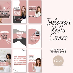 Reels Covers Templates, Instagram Reels Thumbnails, IG Reels Canva Template, Editable Reel Covers Templates